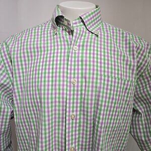Vineyard Vines Murray Shirt Mens Size Large Cotton Pastel Check Easter Spring